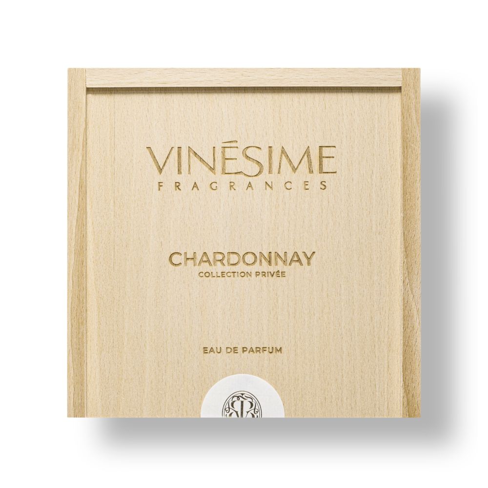 coffret bois fermee Eau de parfum Chardonnay vinesime collection privee 100 ml